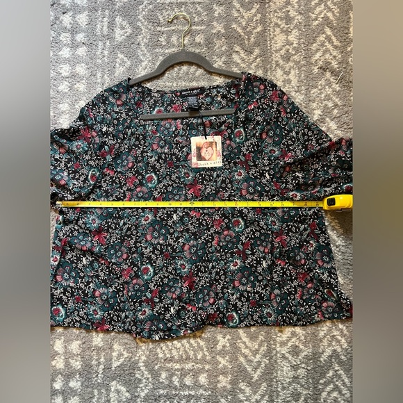 NWT About A Girl Pink and Green Boxy Blouse size XL (A106) - Picture 7 of 9